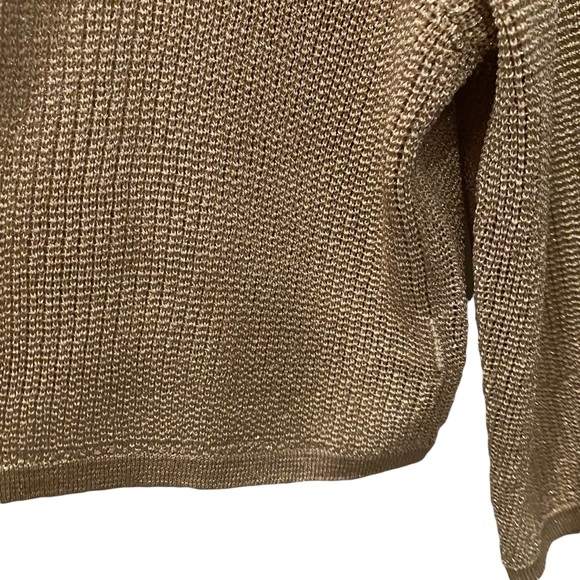Talbots gold shimmer open cardigan sweater - Picture 4 of 9